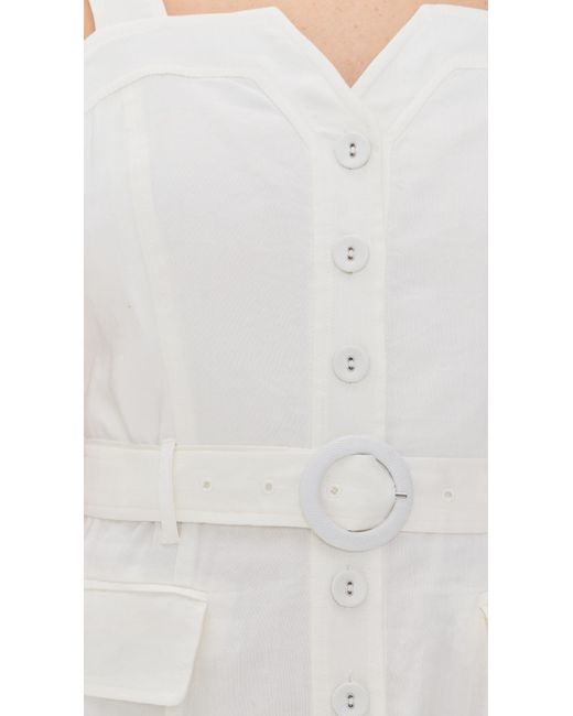 La Ligne White Button Down Dress With Belt