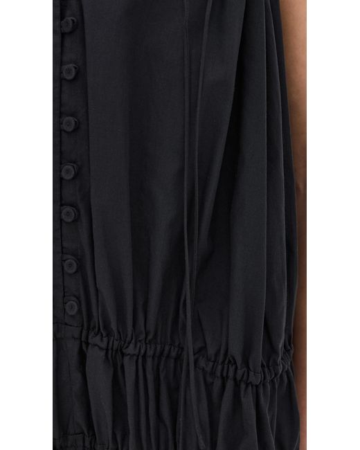 Another Tomorrow Black Gathered Long Dress