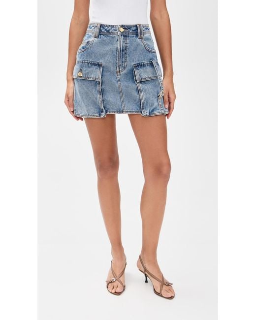 Aje. Blue Juno Denim Micro Mini Skirt