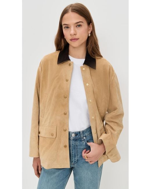 Rag & Bone Natural Cassidy Suede Barn Jacket