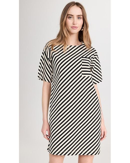 Tory Burch Black Pocket Stripe T-shirt Dress