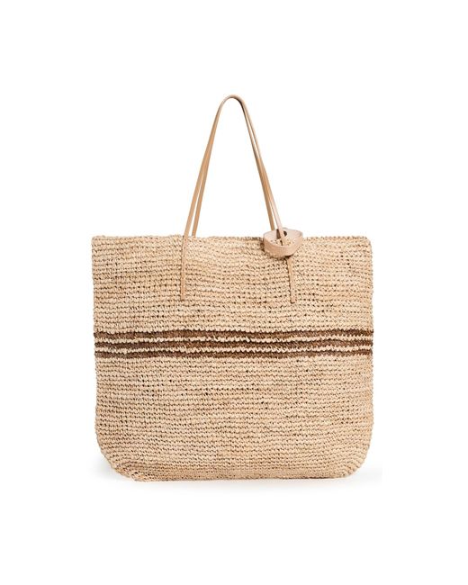 Hat Attack Natural Luxe Stripe Tote