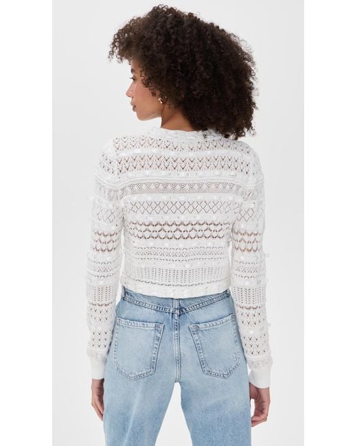 LoveShackFancy White Roselline Cardigan