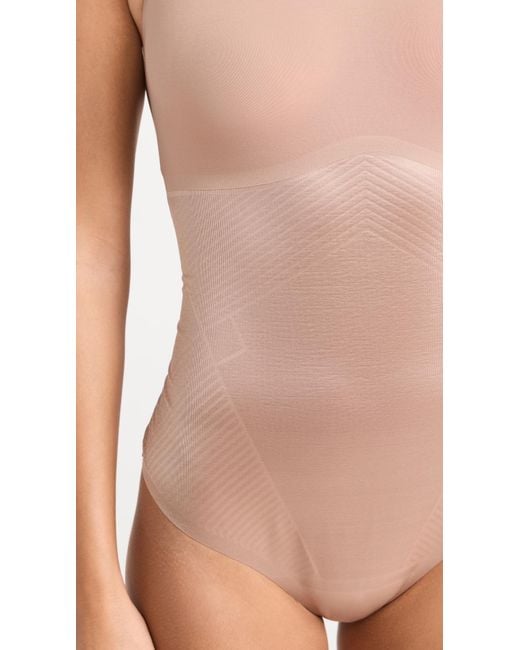 Spanx Pink Shape Invisible Cami Thong Bodysuit