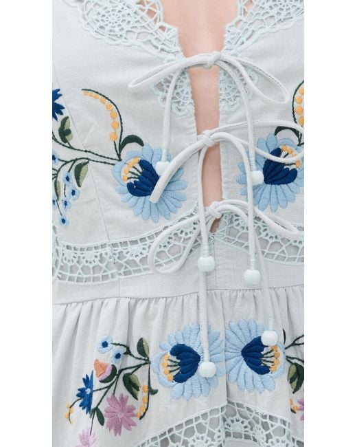 Sea White Celia Embroidery Slip Dress