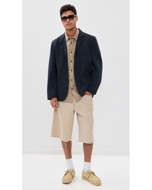 Universal Works Blue Three Button Jacket for men