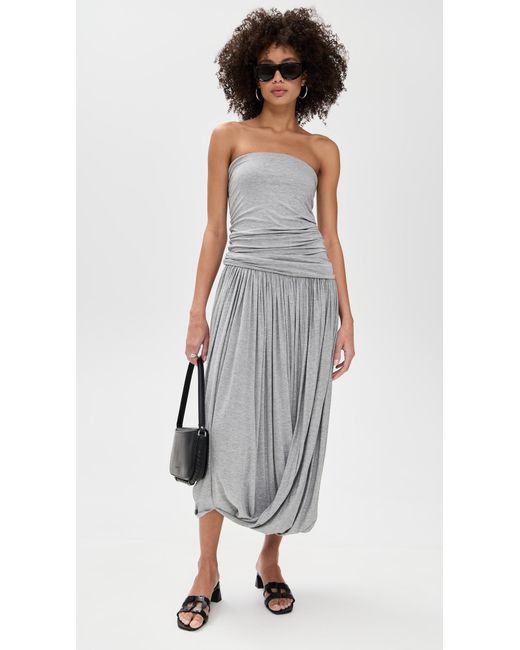 Pixie Market Black Bubble Hem Strapless Dress