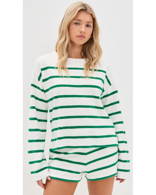 La Ligne Green Terry Long Sleeve Breton T-Shirt