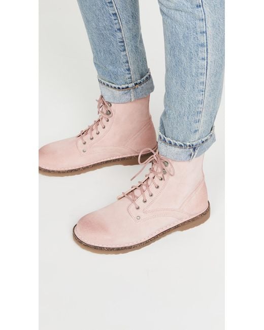 Birkenstock Bryson Combat Boots in Pink 