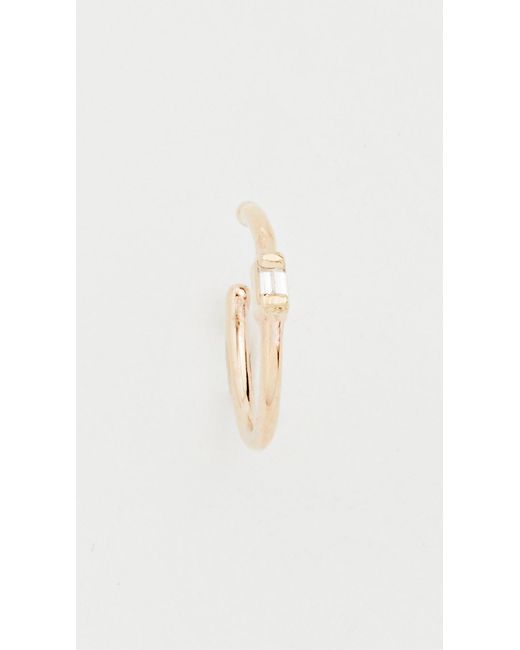 Zoe Chicco Metallic 14k Gold Ear Cuff With Small Baguette