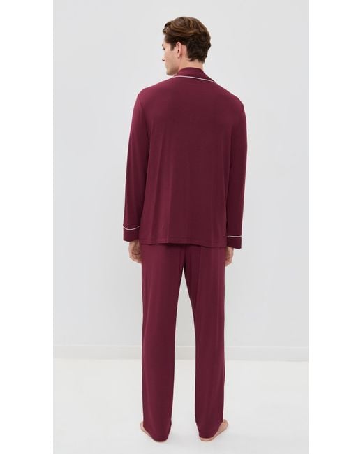 Eberjey Red William Long Pj Set for men