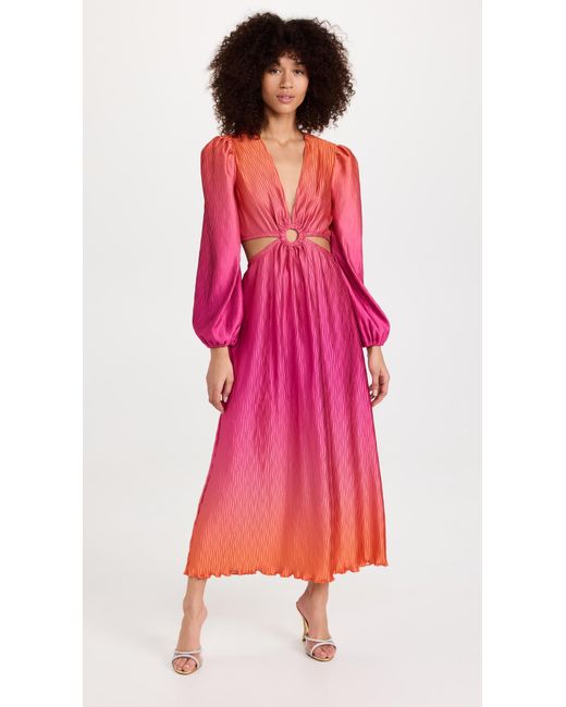 Jonathan Simkhai Pink Jaelyyn Ombre Plisse Cover Up Cut Out Dress