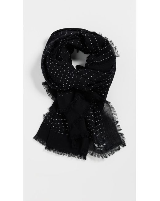 Rag & Bone Black Astra Dash Scarf