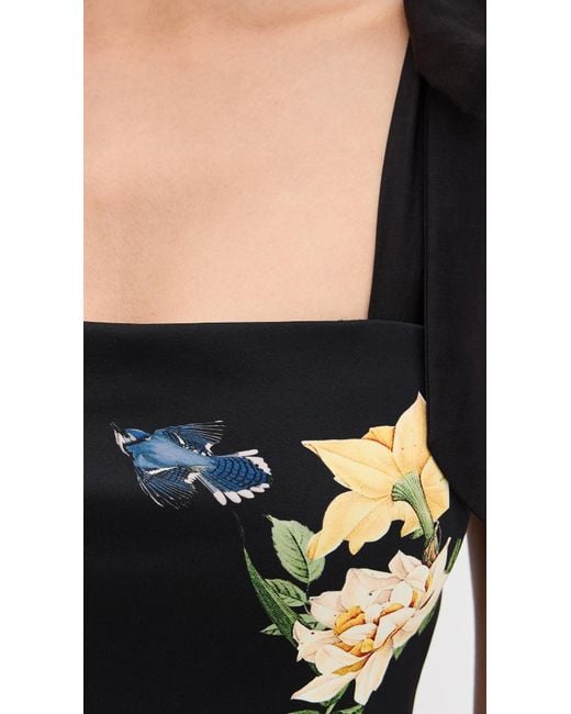 Alice + Olivia Black Oriana Drop Waist Dress