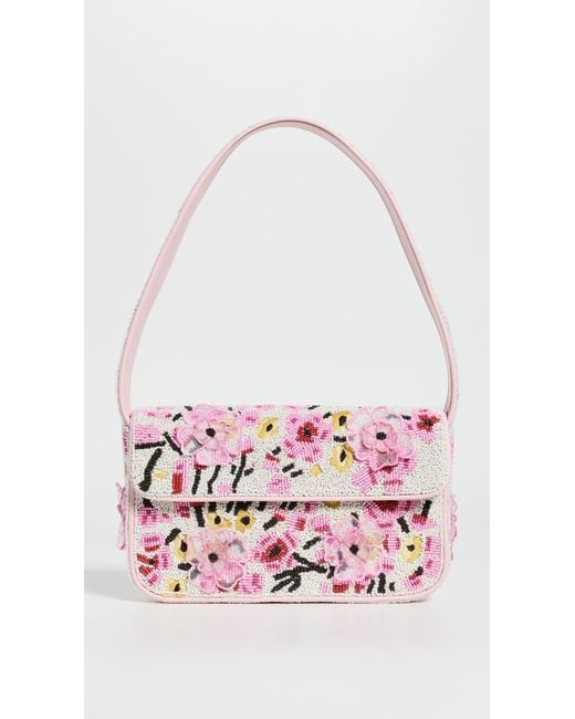Staud Red Tommy Beaded Bag