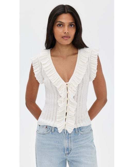 LoveShackFancy White Elizabelle Top
