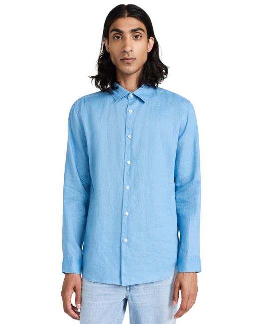 Theory Blue Irving Relaxed Linen Shirt for men