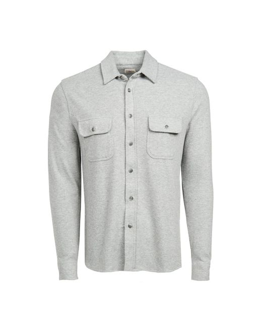 Faherty Brand White Egend Sweater Shirt Fossi Grey Twi for men