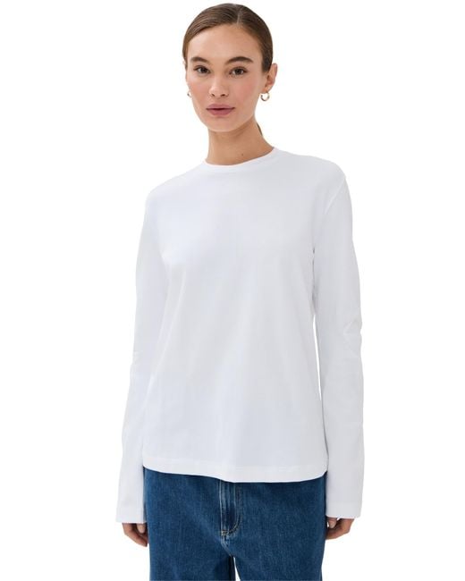 Tibi White Perfect T-Shirt With Gusset Elbow Sleeve