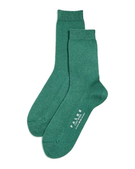 Falke Green Cozy Wool Socks