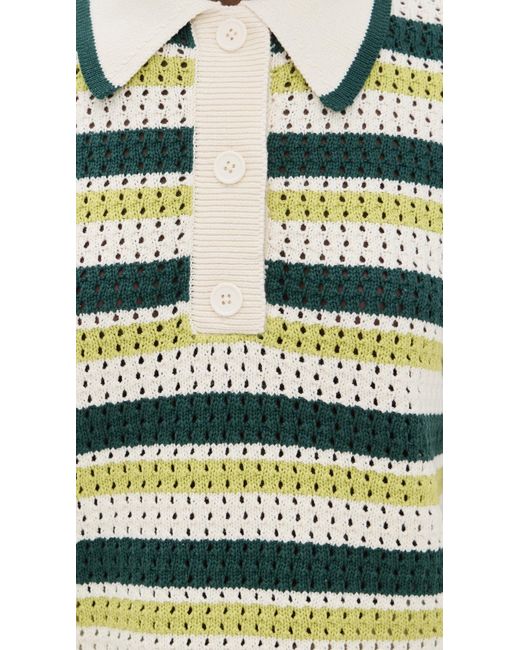 ALIGNE Green Dax Crochet Knitted Top
