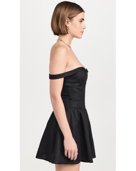 Reformation Black Sora Linen Dress
