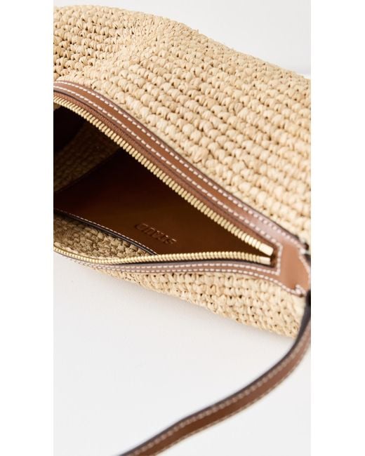 Staud White Mini Taru Raffia Bag
