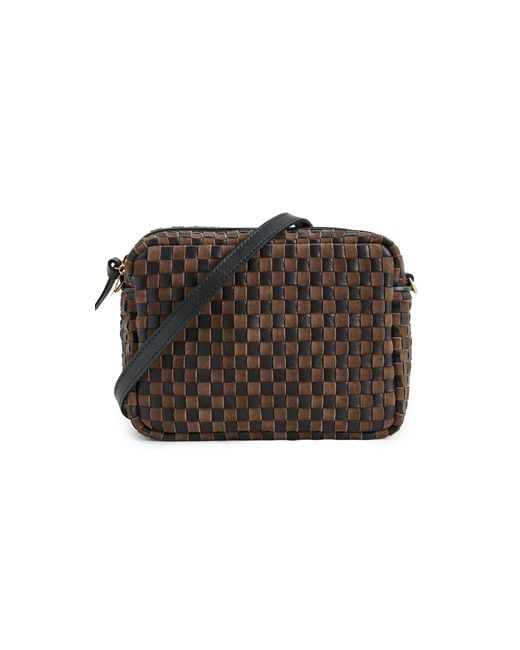 Clare V. Brown Midi Crossbody Woven Bag