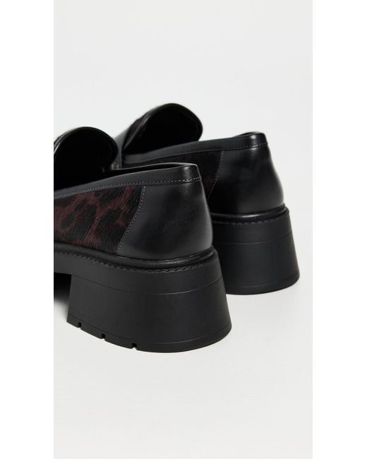 COACH Black Leah Platform Leopard Print Loafer