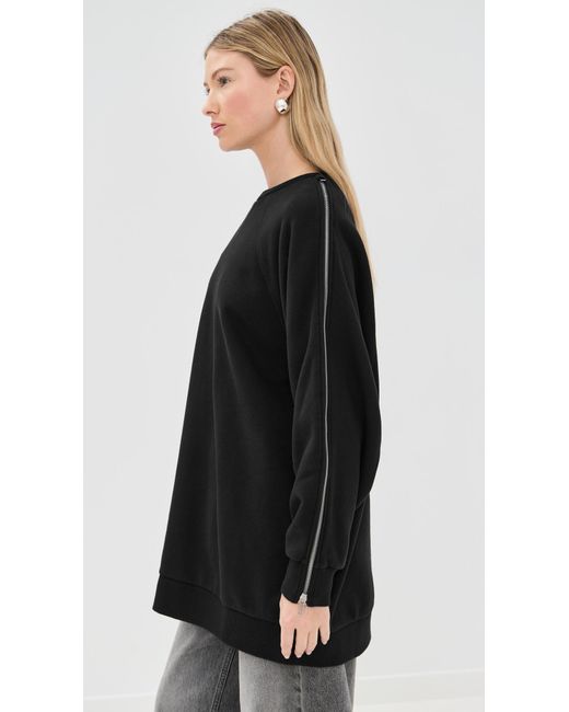 Halfboy Black Zip Over Crew Neck