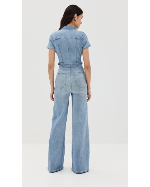 GOOD AMERICAN Blue Fit For Success Paazzo Jumpsuit Bue274