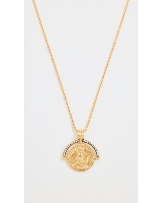 Missoma White Lucy Williams Engravable Fortuna Arc Coin Necklace