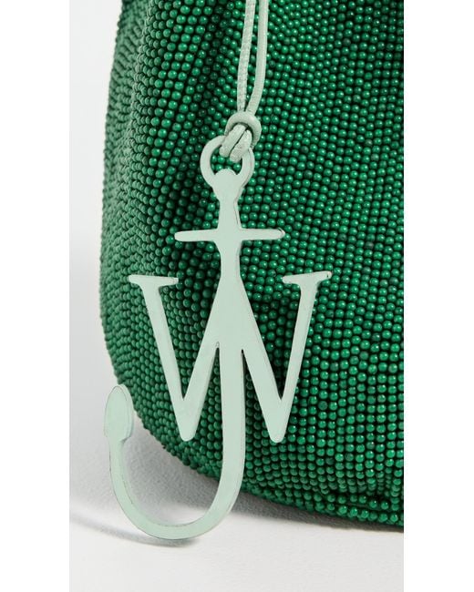 J.W. Anderson Green Mini Beaded Shopper Bag