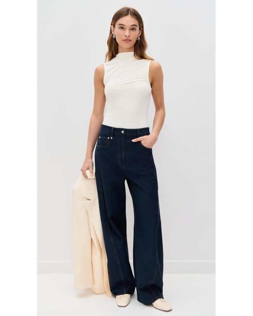 Theory White Subtle Drape Top