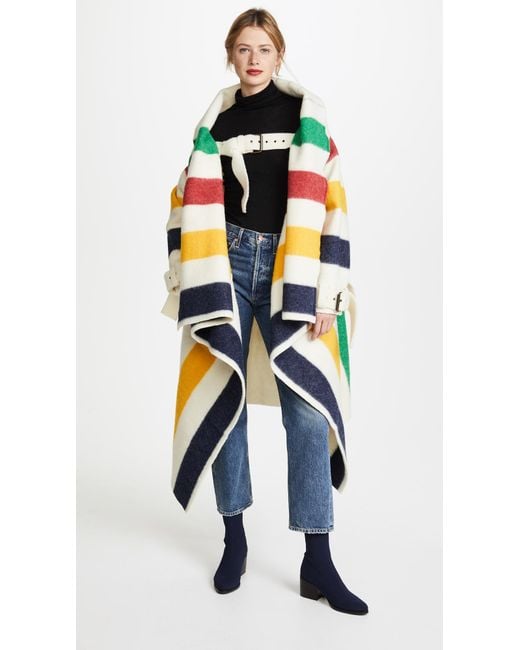 Monse Multicolor Hudson's Bay Blanket Coat