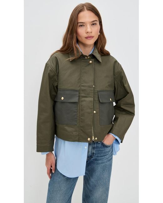 Rag & Bone Green Nonie 2-In-1 Cotton Barn Jacket