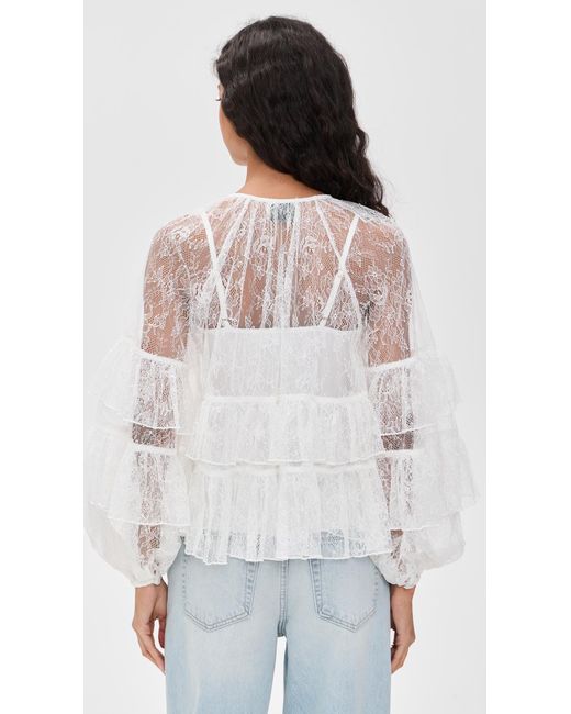 Aje. White Primrose Blouse