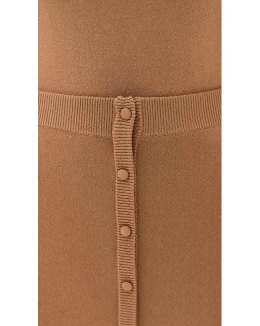 Victoria Beckham Natural Button Detail Midi Skirt