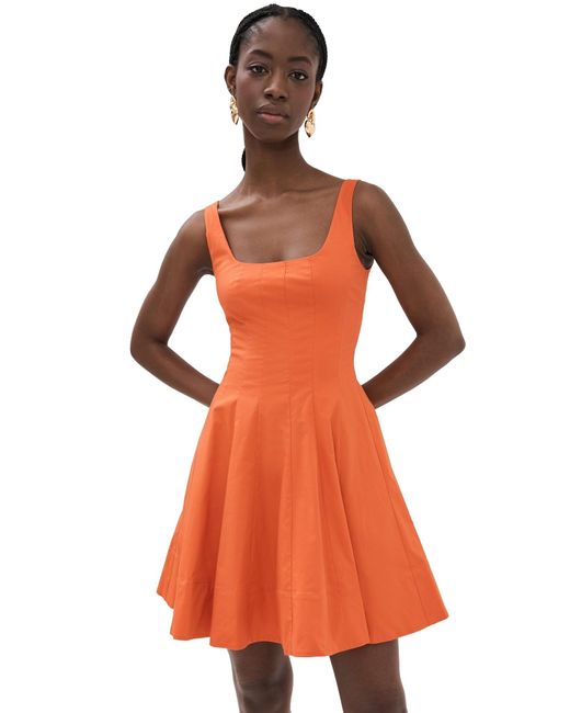 Staud Orange Mini Wells Dress