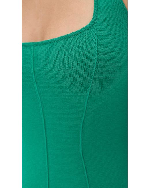 Fleur du Mal Green Sofia Thong Bodysuit