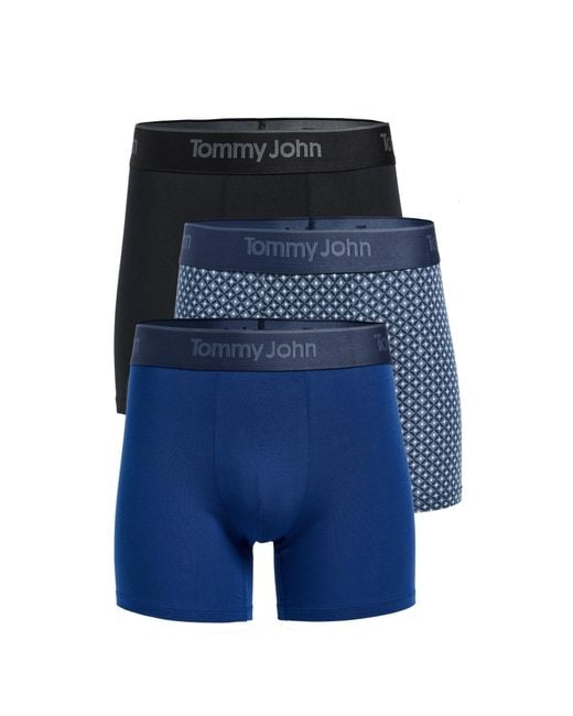 Tommy John Blue Second Skin 4 Boxer Briefs 3 Pack for men