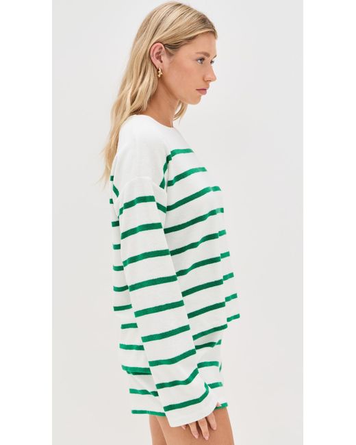 La Ligne Green Terry Long Sleeve Breton T-Shirt
