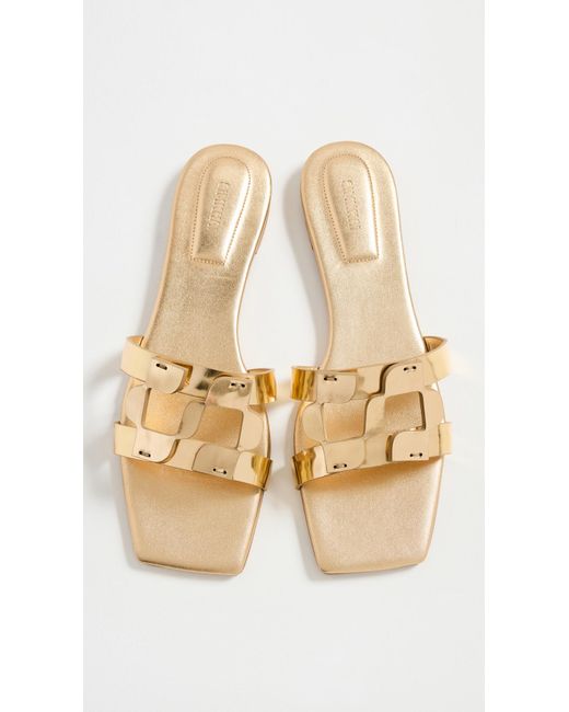 Jonathan Simkhai Monogram Metallic Flat Slides