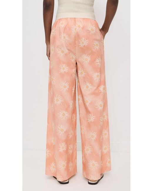 Rodebjer Pink Berta Cotton Print Pants