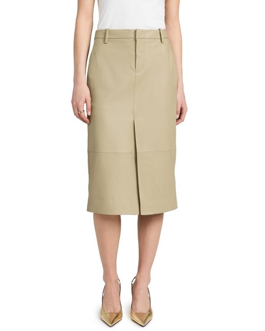 Vince Natural Leather Trouser Front Skirt