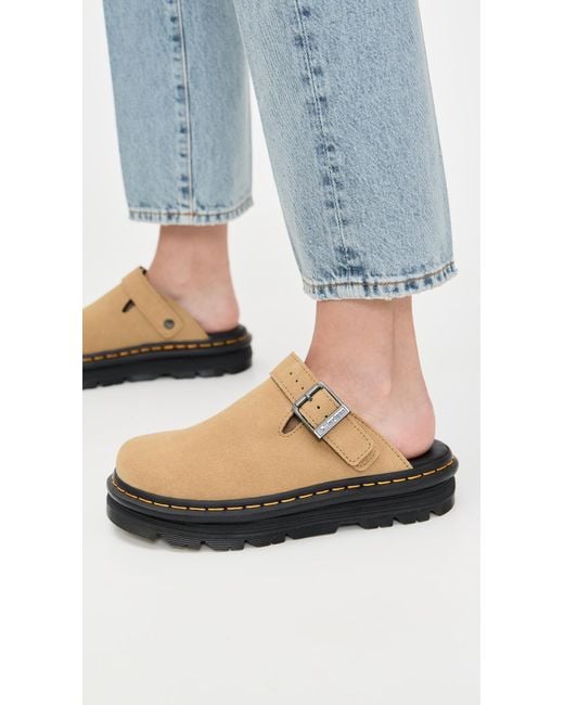 Dr. Martens Black Zebzag Mule Suede Clogs