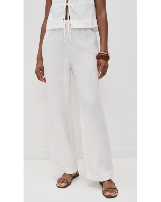 Wayf White Ani Drawstring Pants