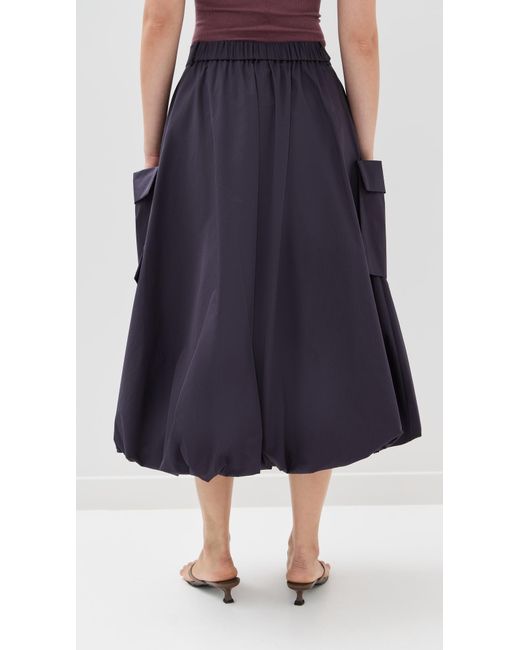 Tibi Blue Poplin Pull On Bubble Skirt