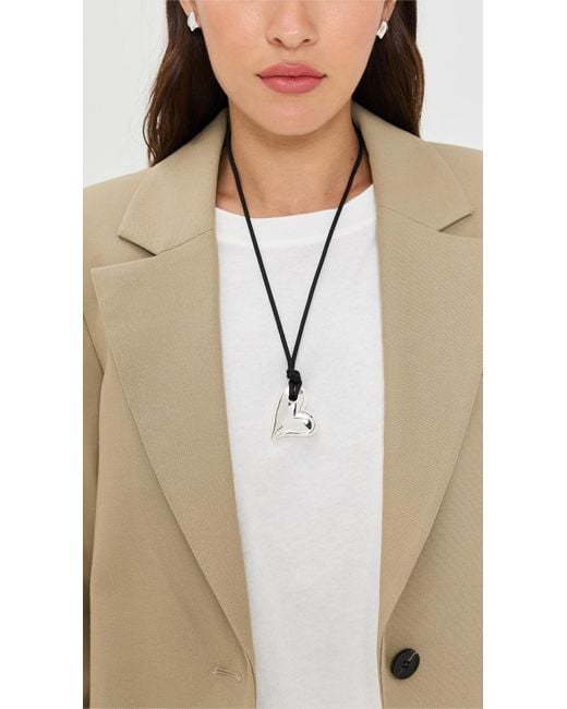 Jenny Bird Black Art Heart On A String Necklace