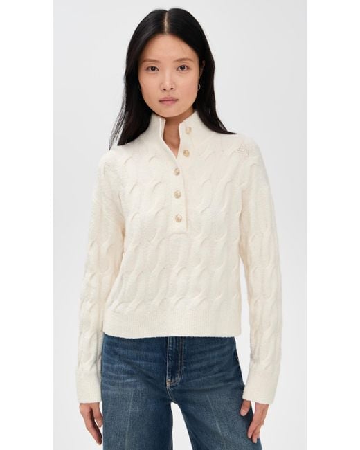 Splendid White X Cella Jane Half Placket Sweater